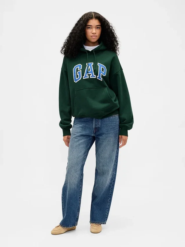 Extra zware oversized hoodie van French Terry met logo voor volwassenen