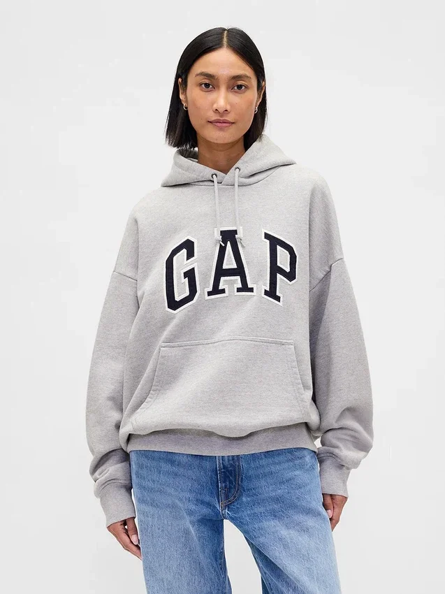 Extra zware oversized hoodie van French Terry met logo voor volwassenen