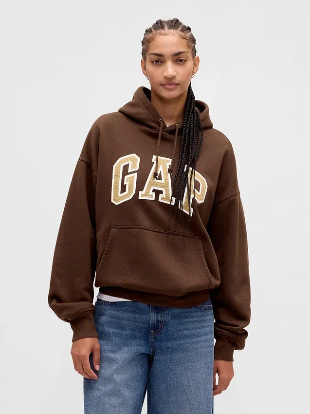 Extra zware oversized hoodie van French Terry met logo voor volwassenen