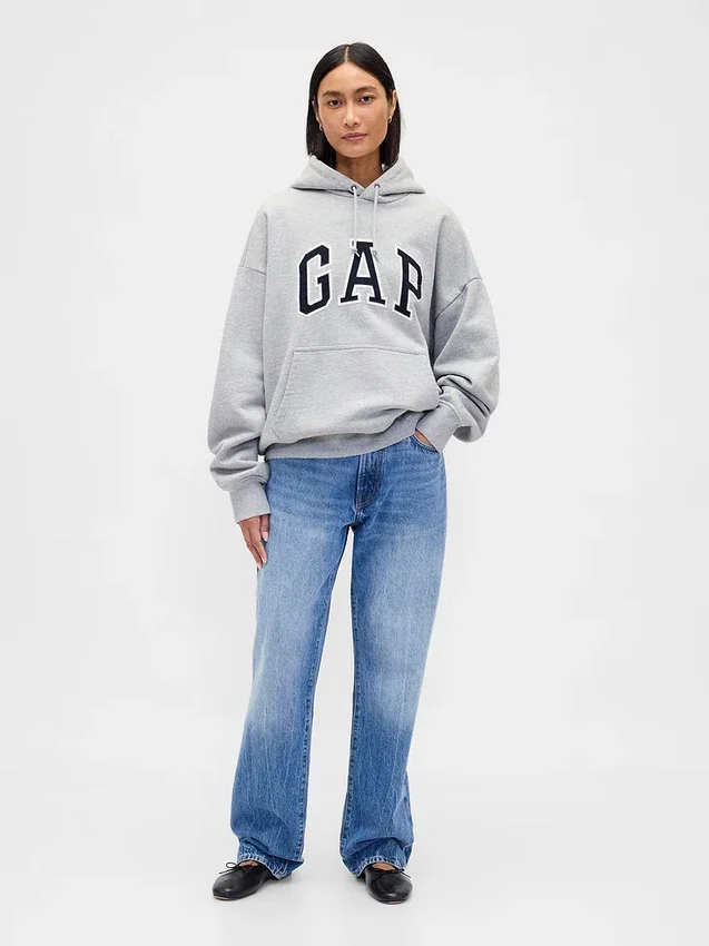 Extra zware oversized hoodie van French Terry met logo voor volwassenen