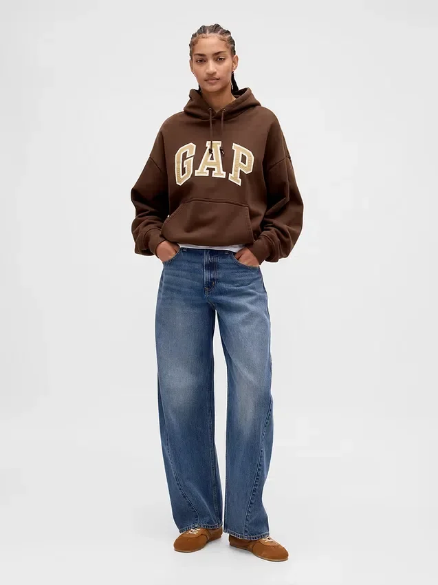 Extra zware oversized hoodie van French Terry met logo voor volwassenen