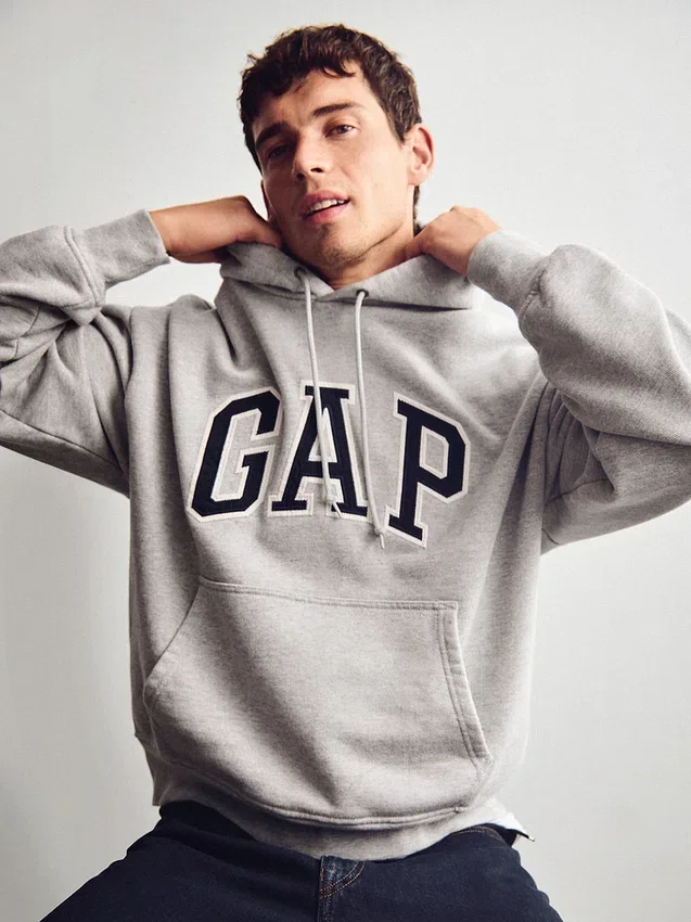 Extra zware oversized hoodie van French Terry met logo voor volwassenen