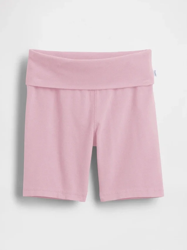Fietskorte broek met omgeslagen zoom voor kinderen