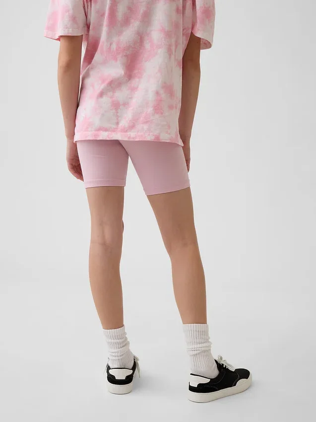 Fietskorte broek met omgeslagen zoom voor kinderen