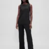 Flarebroek met lage taille van linnenmix