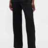 Flarebroek met lage taille van linnenmix