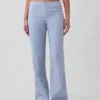 Flarebroek met lage taille van linnenmix