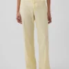 Flarebroek met lage taille van linnenmix