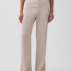 Flarebroek met lage taille van linnenmix