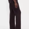 Flarebroek met lage taille van linnenmix