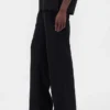 Flarebroek met lage taille van linnenmix