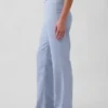 Flarebroek met lage taille van linnenmix