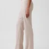 Flarebroek met lage taille van linnenmix