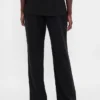 Flarebroek met lage taille van linnenmix