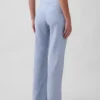 Flarebroek met lage taille van linnenmix