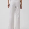 Flarebroek met lage taille van linnenmix