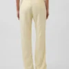 Flarebroek met lage taille van linnenmix