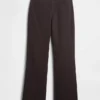 Flarebroek met lage taille van linnenmix