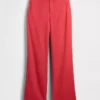 Flarebroek met lage taille van linnenmix