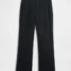 Flarebroek met lage taille van linnenmix