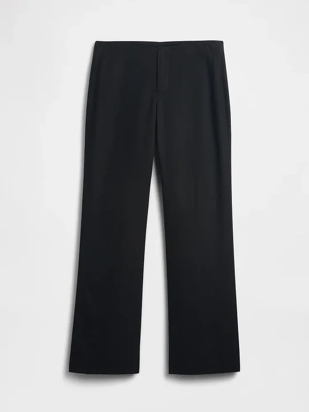 Flarebroek met lage taille van linnenmix