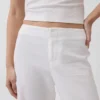 Flarebroek met lage taille van linnenmix
