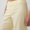 Flarebroek met lage taille van linnenmix