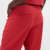 Flarebroek met lage taille van linnenmix