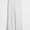 Flarebroek met lage taille van linnenmix
