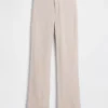 Flarebroek met lage taille van linnenmix