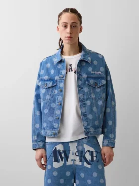 GAP × Awake NY oversized denimjasje met stippenmotief