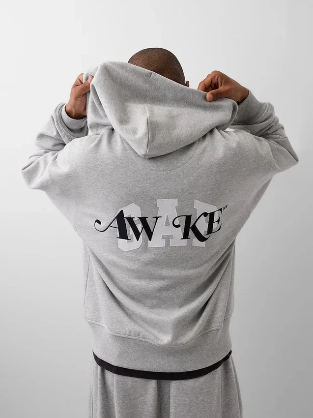 Gap × Awake Ny zware oversized hoodie met rits en logo