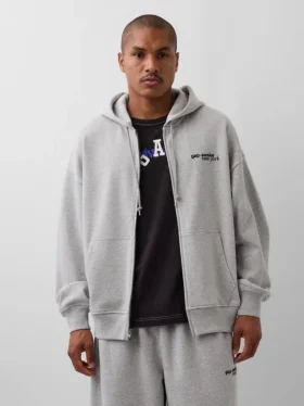 Gap × Awake Ny zware oversized hoodie met rits en logo