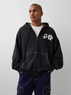 Gap × Awake Ny zware oversized hoodie met rits en logo