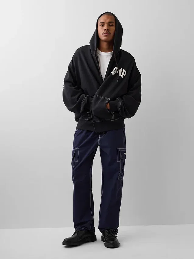 Gap × Awake Ny zware oversized hoodie met rits en logo
