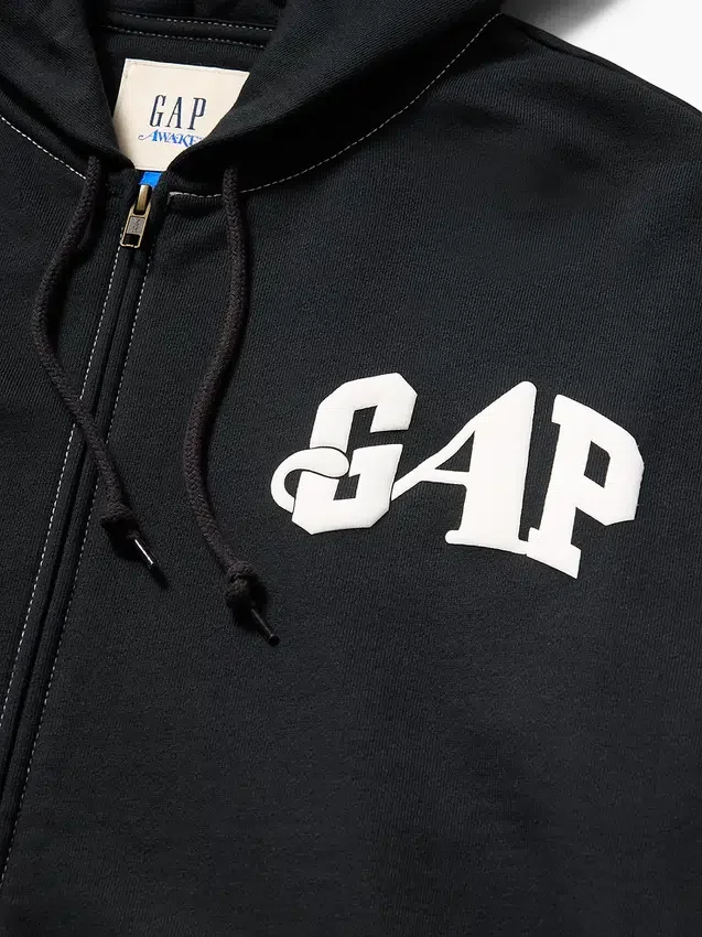Gap × Awake Ny zware oversized hoodie met rits en logo