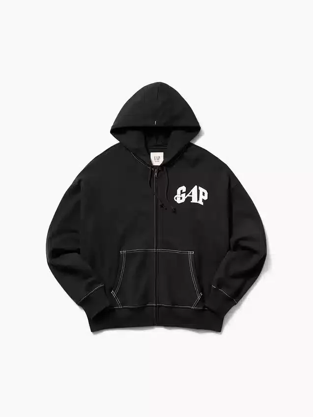 Gap × Awake Ny zware oversized hoodie met rits en logo