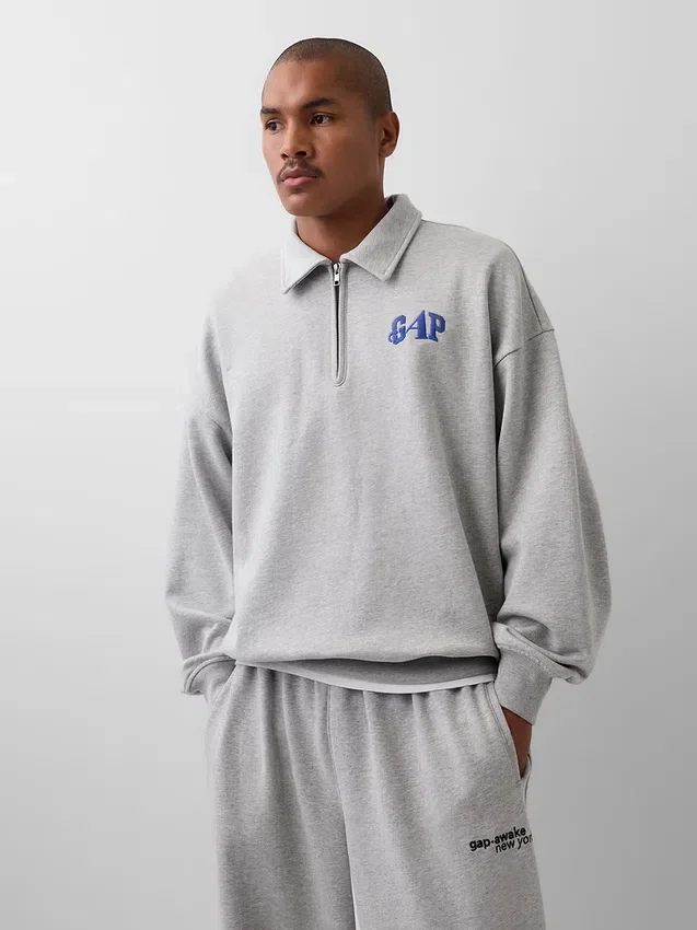 GAP × Awake Ny zware oversized pullover met kwartritssluiting