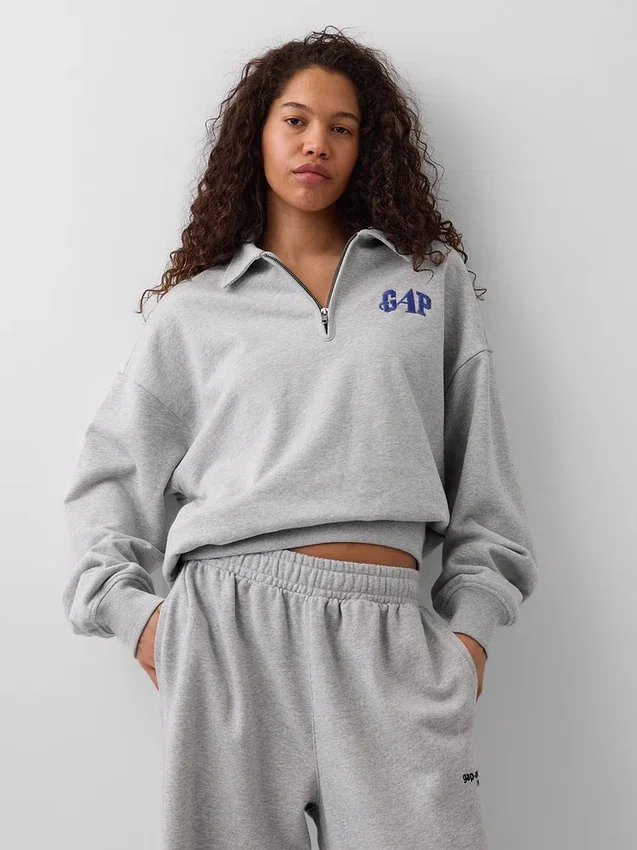 GAP × Awake Ny zware oversized pullover met kwartritssluiting