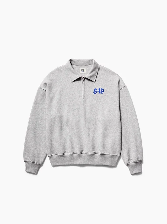 GAP × Awake Ny zware oversized pullover met kwartritssluiting