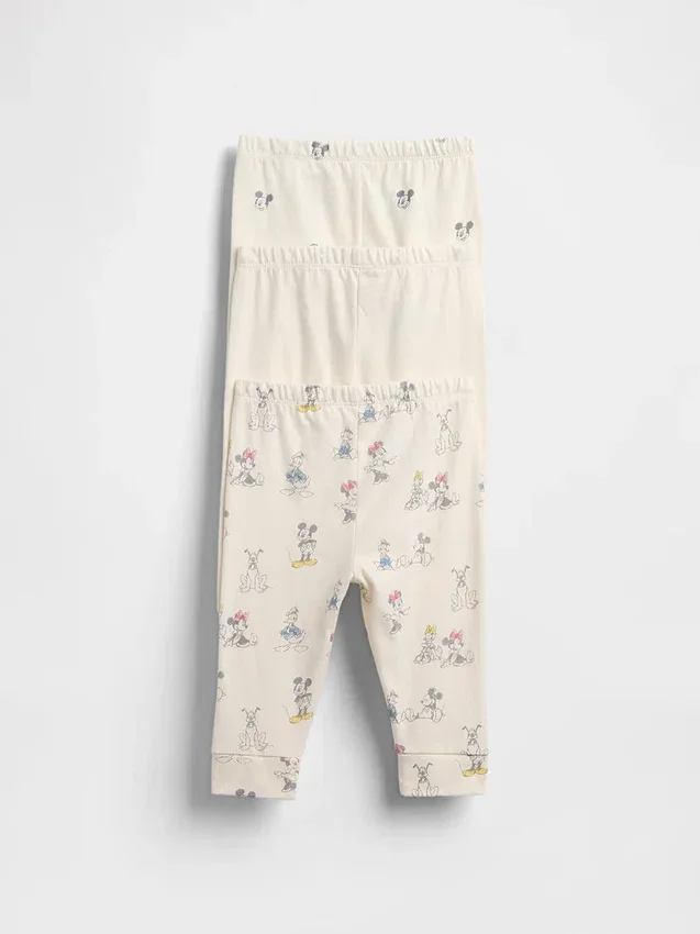 Gap × Disney Baby biologisch katoen broek met elastische taille (3-pack)