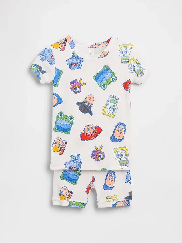 GAP × Disney Baby & Peuter biologische pyjama-set van geborsteld katoen met korte broeken