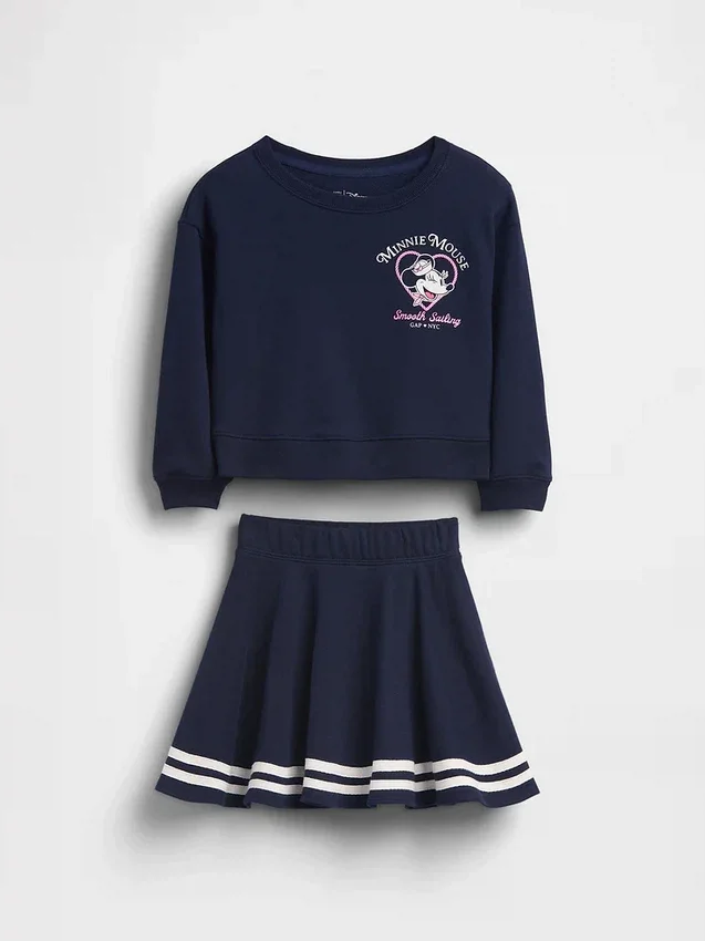 GAP × Disney Baby & Peuter Vintagesoft Terry-skort-outfitset