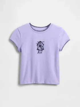 Gap × Disney Tim Burton’s The Nightmare Before Christmas kinder-T-shirt met print in gekrompen pasvorm