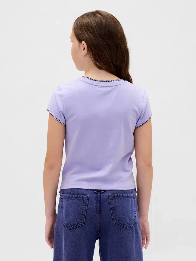 Gap × Disney Tim Burton’s The Nightmare Before Christmas kinder-T-shirt met print in gekrompen pasvorm
