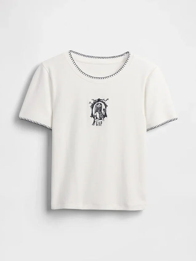 GAP × Disney Tim Burton's The Nightmare Before Christmas modern T-shirt met strakke pasvorm