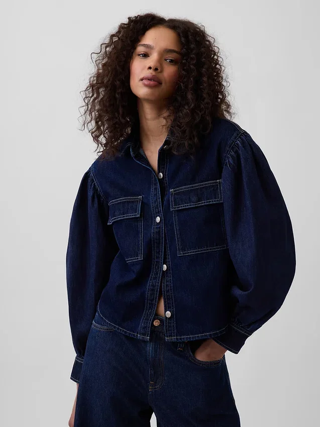 Gap × Hfr denimhemd met ballonmouwen van Latoucha