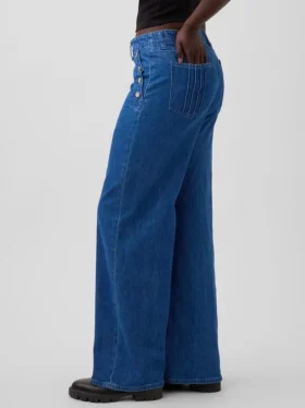 GAP × Hfr High Rise Pintuck Stride Wide-Leg Jeans van Atelier Ndigo