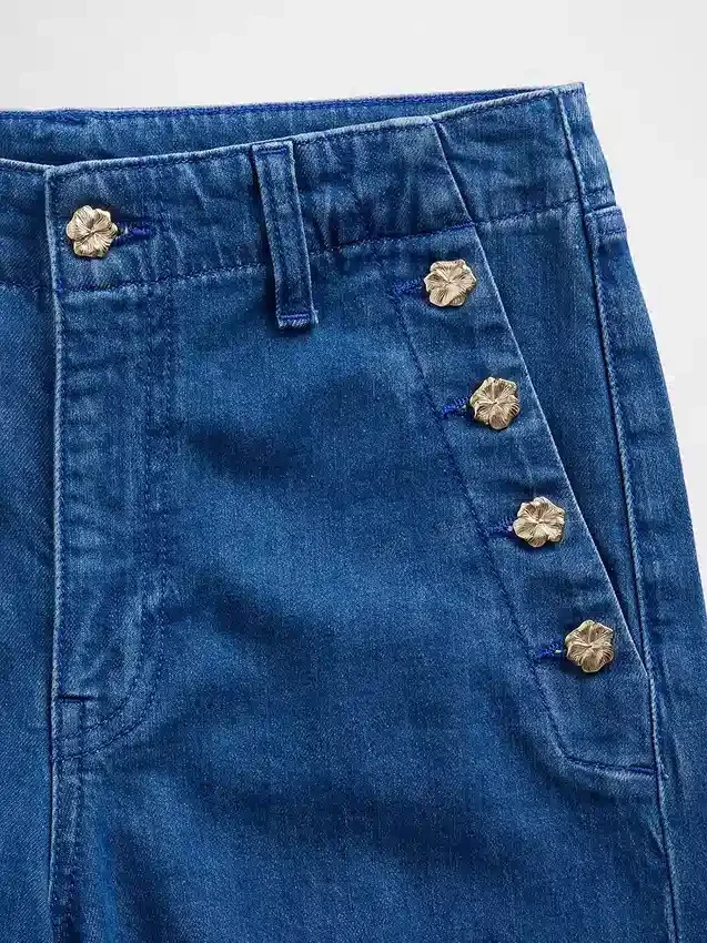GAP × Hfr High Rise Pintuck Stride Wide-Leg Jeans van Atelier Ndigo