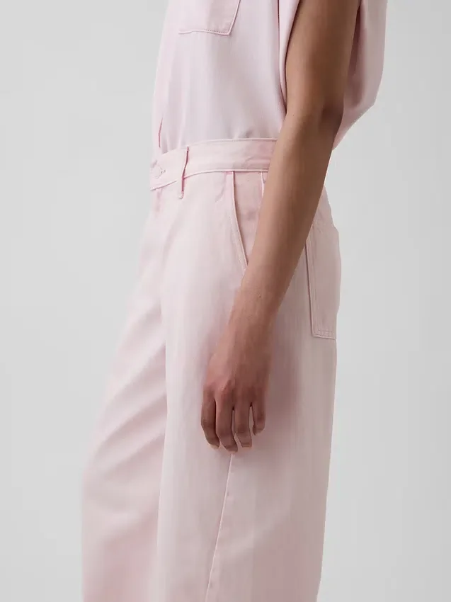 Gap × Hfr roze baggy barrel-Jeans met lage taille uit de collectie van Nicole Benefield